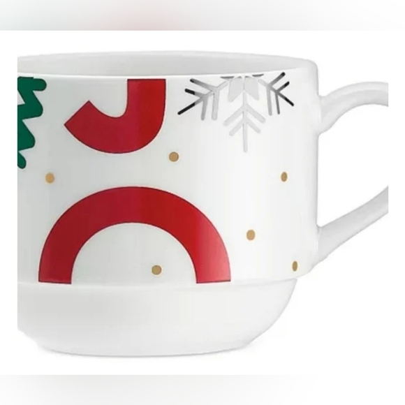 The Cellar stackable mugs multicolor Holiday JOY 4 - Picture 5 of 7